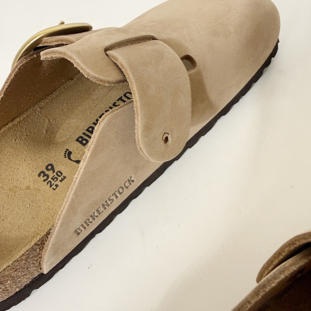 Birkenstock Womens Boston Sandcastle Big Buckle Nubuck Leather Clog Size 8N NWD - Picture 4 of 6